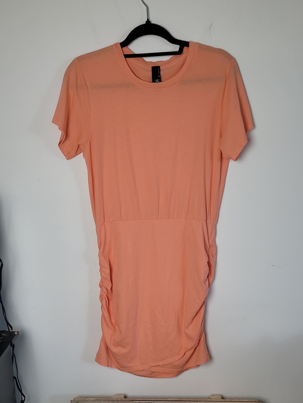 bobi Los Angeles Cotton Coral Short Sleeve Tee Shirt Dress Size Medium